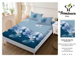 Husa Din Finet Cu Elastic Si Fete De Perna 160X200cm - Fluturi Din Poveste