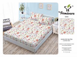 Husa Din Finet Cu Elastic Si Fete De Perna 160X200cm - Multe Flori