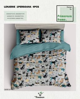 Lenjerie De Pat 100% Bumbac 1 Persoana - Catelusi