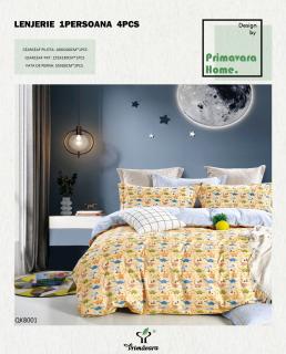 Lenjerie De Pat 100% Bumbac 1 Persoana - Dinozauri Mici