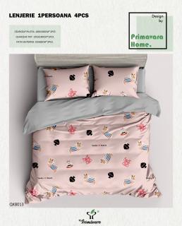 Lenjerie De Pat 100% Bumbac 1 Persoana - Iepurasi Si Fundite