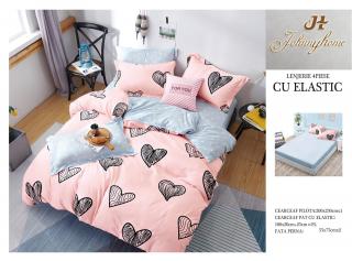 Lenjerie De Pat Bumbac Satinat Cu Elastic - For You