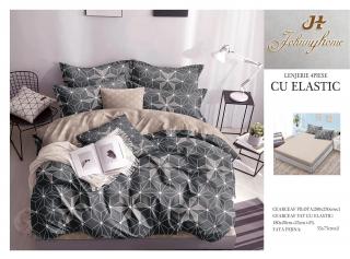 Lenjerie De Pat Bumbac Satinat Cu Elastic - Glitter