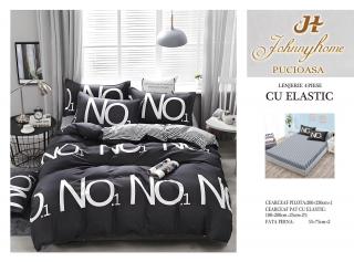 Lenjerie De Pat Bumbac Satinat Cu Elastic - Number One No 1