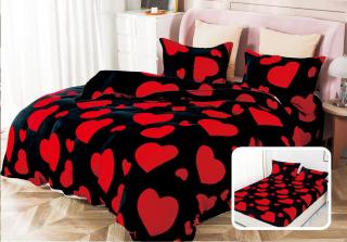 Lenjerie De Pat Cocolino 4 Piese Cu Elastic - All About Red Hearts