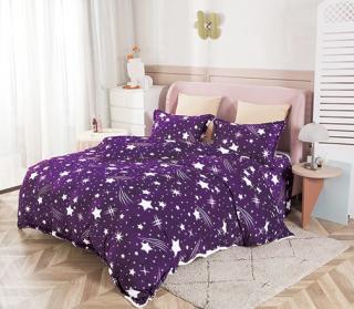 Lenjerie De Pat Cocolino 4 Piese - Purple With Stars