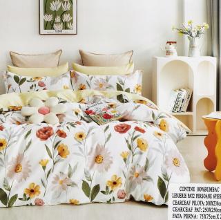 Lenjerie De Pat Din Bumbac 100% - Flori