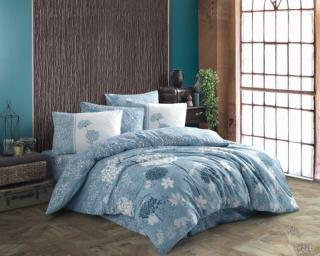 Lenjerie De Pat Din Bumbac 100% Ranforce - Soft Blue Flowers