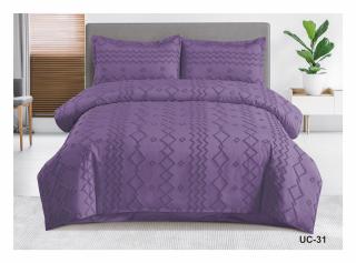 Lenjerie De Pat Din Finet Imprimeu Gofrat - Lilac Zig Zag