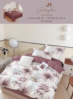 Lenjerie De Pat Finet 1 Persoana - Frunze Tropical