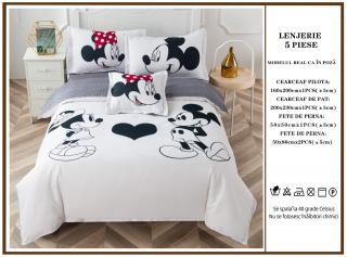 Lenjerie De Pat Finet 1 Persoana - Minnie And Mickey Pure Heart