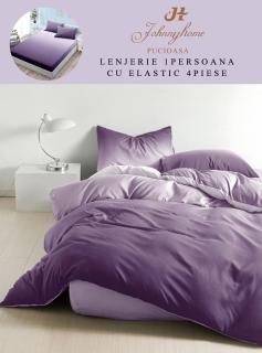 Lenjerie De Pat Finet Cu Elastic 1 Persoana - Mov Degrade