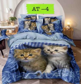 Lenjerie De Pat Finet Cu Elastic 1 Persoana - Two Little Kitties