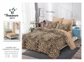 Lenjerie De Pat Finet Cu Elastic - Maro Animal Print