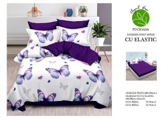 Lenjerie De Pat Finet Cu Elastic - White And Purple