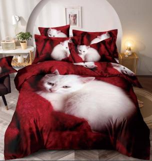 Lenjerie De Pat Finet Premium - Cat In Red