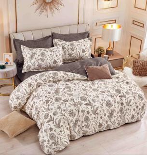 Lenjerie De Pat Finet Superior Cu Elastic - Crem Cu Flori