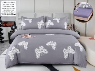 Lenjerie Din Bumbac Satinat Cu Elastic 4 Piese - Fluturasi