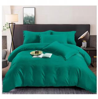 Lenjerie Din Bumbac Satinat Tip Damasc 1 Persoana - Verde Pin