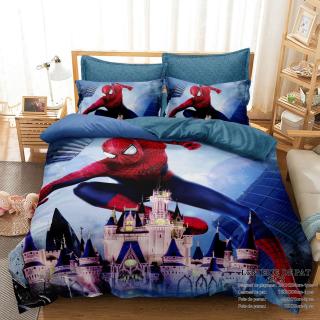 Lenjerie Din Bumbac Tip Finet Premium Cu Elastic - Castelul De Poveste Si Spiderman