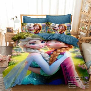 Lenjerie Din Bumbac Tip Finet Premium Cu Elastic - Surorile Ana Si Elsa - Frozen