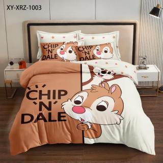 Lenjerie Din Bumbac Tip Finet Premium Disney - Chip And Dale Veveritele
