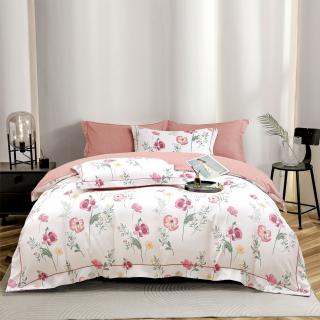 Lenjerie Din Bumbac Tip Finet PREMIUM Luxury Cu Elastic - Floricele Roz