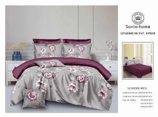 Lenjerie Din Finet 8 Piese - Bordo Floral