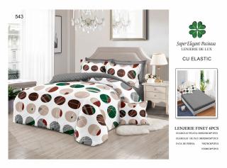 Lenjerie Din Finet Cu Elastic - Gri Buline Abstracte
