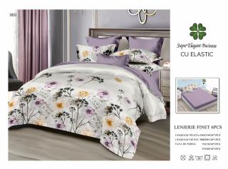 Lenjerie Din Finet Cu Elastic - Lila Floral