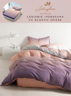 Lenjerie Din Finet Satinat 1 Persoana Cu Elastic - Apus