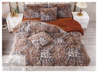 Lenjerie Fluffy 6 Piese - Maro Animal Print