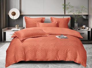 Lenjerie Jacquard Satinat Cu Elastic - Caramiziu Modern