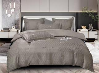 Lenjerie Jacquard Satinat Cu Elastic - Gri Zig Zag