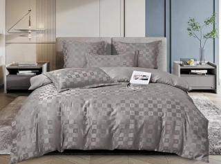 Lenjerie Jacquard Satinat Cu Elastic - Modern Gri