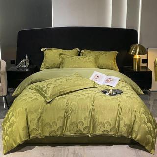 Lenjerie Jacquard Satinat Cu Elastic - Verde Ginseng