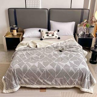 Patura Cocolino Cu Blanita Alba 200x230cm - Linii Zig Zag