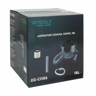 Aspirator pentru cenusa fara sac DeToolz DZ-CI106, 1200W, 18L