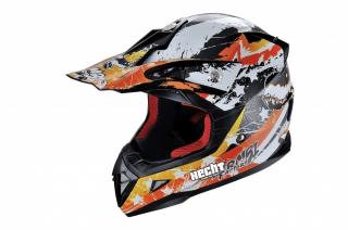 Casca moto ATV integrala Hecht 53915 design mozaic portocaliu marimea m