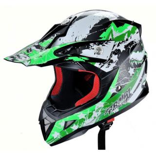 Casca moto ATV integrala Hecht 54915 design mozaic verde marimea xl