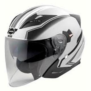 Casca moto scuter HECHT 51627XS, design modern, alb-negru, marimea XS 53-54 cm