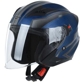 Casca moto scuter HECHT 53627M, design modern, bluemarin-negru, marimea M 57-58 cm