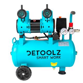Compresor Detoolz 24L fara ulei, 1500 W, debit 154L min, 8 bar, 2 prize de aer
