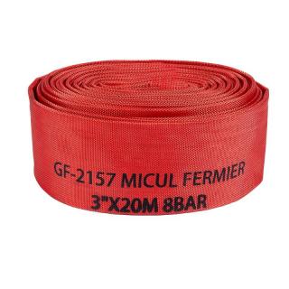 Furtun pompier, diametru 3  , 20 m, 8 bari, fara capete, rosu, Micul Fermier GF-2157