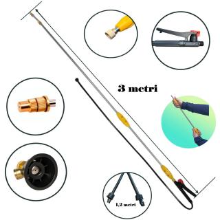 Lance Telescopica Extensibila din Inox 140-280 cm, cu 2 Duze Reglabile ,   Stropire Eficienta pentru Pomi Inalti!