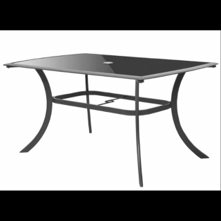 Masa pentru gradina si terasa HECHT HONEY MAXI TABLE, blat din sticla neagra securizata, cadru din profile aluminiu, 168 x 97 x 72 cm