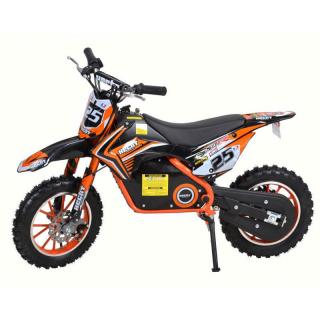 Motocicleta electrica pentru copii HECHT 54500, acumulator 36 V, 8 Ah, motor 500 W, greutate suportata 75 kg, viteza 25 km h, orange, varsta 7+ ani