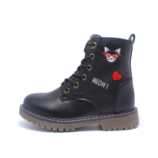 Ghete fete Happy Bee 850890, piele ecologica, negru, marimi 28-35