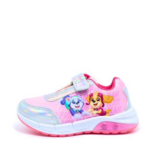 Pantofi sport cu luminite Paw Patrol, roz-argintiu, marimi 24-30