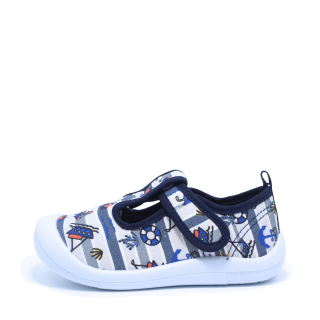 Papuci cu velcro baieti Happy Bee 943573, navy-gri , marimi 21-26